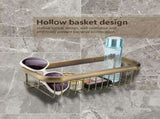 30cm Solid Copper Shower Basket Bath Soap Shampoo Storage Holder Wall Mount Bathroom Shelf V1294-YM0901-JY03090
