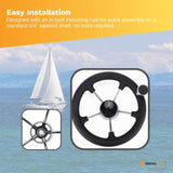 13.5" Boat Steering Wheel With Grip Cover - Stainless Steel 3/4" 5 Spoke With Knob V238-SUPDZ-40824956715088