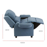 Set of 4 Erika Blue Kids Recliner Sofa Chair Blue Lounge Couch Armchair Childrens V563-NEWO-75610-4CHAIRS
