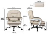 Levede Executive Office Chair Footrest PU Leather Tilt Gaming Work Seat Beige OF1070-BG-AU