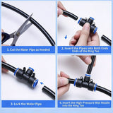 30M DIY Misting Irrigation Kit, Adjustable Brass Universal Mist Nozzle, Flexible Gooseneck Sprinkler V1188-MS-924-012