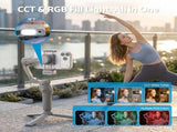 Devanti 3-Axis Handheld Gimbal Stabilizer for Smartphone & Tripod AI Tracking Fill Light PSL-L7PRO-360-GY