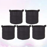 5-Pack Black Felt Plant Grow Bags with Handles, Round Garden Pots for Improved Root Aeration and V1192-AZ-W-34377