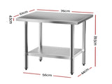 Cefito Stainless Steel Kitchen Bench Work Table 610 x760MM 430 SSKB-430S-30-24