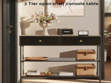 Artiss Console Table 3-Tier Black FURNI-N-CST-01-BK