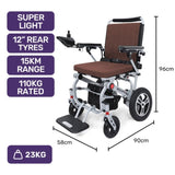 EQUIPMED Ultra-Light Power Wheelchair, Tight Turning Electric Motorised Wheel Chair, Folding, ARTG V219-HWCELEEQ15BA