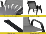 Gardeon 4PC Outdoor Dining Chairs Stackable Lounge Chair Patio Furniture Grey FF-B-STA-CHAIR-GE-X4