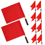 Set of 10 Red Referee Flags with Ergonomic Sponge Handles, for Soccer, Volleyball, Football and V1366-AZ2-W-17212