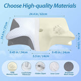 Silk Grey Horn Shape Contour Memory Foam Cervical Pillow with Breathable Zipper Cover and Protective V888-ELOSUNG55241-5