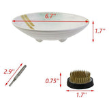 Ikebana Vase Kit, Ceramic Ikebana Bowl and Metal Flower, with Needle Straightening Tool Green V1192-AZ-W-29385
