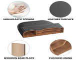 2PC Black Obsidian Car Seat Gap Filler for Car SUV Pickup Truck Premium Leather Wrapped Wood V1107-800-21755
