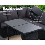 Gardeon Outdoor Dining Set Sofa Lounge Setting Chairs Table Bench Black Cover ODF-SDBOSS-1BENCH-BK-COVER