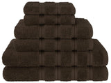 Coffee Luxury 6-Piece Combed Cotton Towel Bale Set - Ultra Soft & Absorbent Bath, Hand, Face Towels V888-ELOSUNG27921