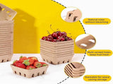 60 Pack Pulp Fiber Berry Basket, for Strawberry Blueberry Raspberry Grape Cherry, Produce Basket V1369-AZ3-W-08243