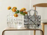 Glass Vase Transparent Hand Basket Living Room Flower Arrangement Creative Bag Fish Tank V1294-YM0521-230531MQ05-5