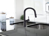 Kitchen Laundry Bathroom Basin Sink Pull Out Mixer Tap Faucet in Black V63-847991