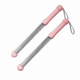 No Cable Fitness Swing Rope, 3.42 Lbs A Pair, 17.32in Pink, Spring Battle Rope For Full Body V1221-XM-LB2716-GM107