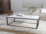 Industrial Style Marble Effect Rectangular Coffee Table V264-TAB-720C-WHE