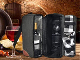 Insulated Wine Tote Bag With Stainless Wine Glasses. For Boating Travel. Wine Cooler Bag For Beach. V1192-AZ-W-0208