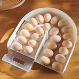 Stackable, Clear Plastic Egg Container with Lid - Rolling Refrigerator Organizer Bins for Eggs V1370-AZ4-03833