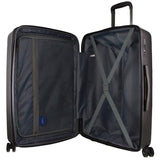 Pierre Cardin Inspired Milleni Checked Luggage Bag Travel Carry On Suitcase 65cm - Black V563-MONACO-MEDIUM-BLACK