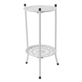 50cm Double Layer Plant Stand Iron Multifunctional Flower Rack Flower Shelf for Balcony Entryway V1294-YM0901-3111240020111