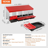 VEVOR 4-Compartment Chicken Nest Box Metal Box with Inclined Nesting Boxes V952-JSCDX1530INCI7BMTV0