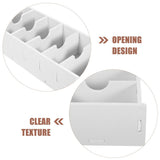 White Bamboo Business Card Organizer Simple Design for Office Use V1192-AZ-W-27253