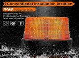 Rechargeable LED Strobe Light, 12V-24V Orange Emergency Warning Beacon V1263-JX-5809