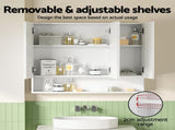 Cefito Bathroom Mirror Cabinet Medicine Adjustable Shelves Wall Hung 900x750mm White BV-MC-9075-WH