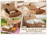 Woven Storage Basket with Lid Woven Storage Basket Gourd Grass Decorative Box for Shelf Coffee Table V1366-AZ2-W-15078