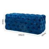 Elsa Navy Blue Velvet Ottoman-Rectangular V264-OTM-801V-BLU-NA-1