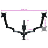 FORTIA Triple Computer Monitor Mount Stand for Desk with 3 Adjustable Arm Holder for 15 to 32 inch V219-OFFCMSFO3X1A