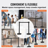 Crowd Controls, 2-Pack Crowd Control Barriers with 6.5FT Black Retractable Belt, Plastic V952-ZGGLZHSSLZX2HXDZWV0