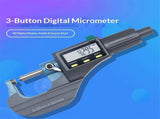 Digital Micrometer, Professional Inch/Metric Measuring Tools 0.001 mm Resolution Thickness Gauge, V1192-AZ-W-3337