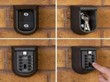 Wall Mounted Key Safe Box - Weatherproof 10-Digit Combination Lock, Anti-Theft Storage for Home & V1369-AZ3-W-11576