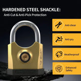 Heavy-duty metal padlock with 3 keys, dual-open design , suitable for V1232-SKS-001