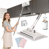 Upgraded Hands Free Multi Purpose Flat Mop, Hands Free Flat Mop, One-Button Cloth Grip, 360&deg V1366-AZ2-W-11107
