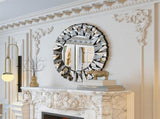 Silver Sunburst Round Wall Mirror V767-JJ-XM768-V1
