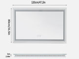 Interior Ave - 120 x 80cm Rectangle Frameless LED Bathroom Mirror V355-IA-RWM-12080