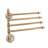 Swivel Towel Bar Antique Brass Towel Rack Rotated Towel Hanger Holder for Bathroom Four Rods V1294-YM0706-3112230060411