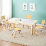1 Keezi Kids Table and 4 Chairs Set Graffiti KTC-A-GRA-NAT