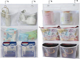 2 Packs Narrow Over the Door Shoe Organizer, Wall Hanging Shoe Rack with Clear Mesh Pockets for V1237-ZY00B079L5P8CB