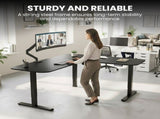 FORTIA Corner Standing Desk, 160x140cm, 72-118cm Sit to Stand Up Electric Height Adjustable, Black V219-ADKCORFOR1BKKA