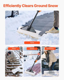 Snow Pusher Shovel, 61 cm Wide Outdoor Snowplow Shovel with Ergonomic Grip, HDPE Plastic Blade, V952-WLKSL2025INC5GA89001V0