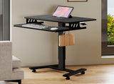 Levede Mobile Standing Desk Adjustable Height Table DH1075-BK-AU