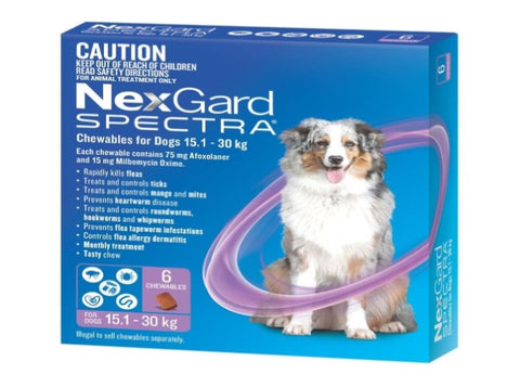 NexGard Spectra Dogs 15.1-30kg 6pk NEXGARD-WNGSL6_NZ