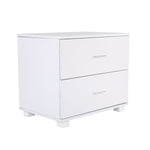 Bedside Table Side Storage Cabinet Nightstand Bedroom 2 Drawer Legs ETTA WHITE V274-FT-BEDT-2DD08-WH