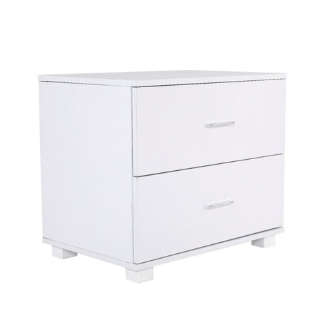 Bedside Table Side Storage Cabinet Nightstand Bedroom 2 Drawer Legs ETTA WHITE V274-FT-BEDT-2DD08-WH