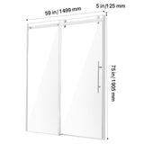 Frameless Shower Door 58-59" x 75" SGCC Tempered Glass 5/16" Chrome V952-WBKSYMTLYSM8XN0RUV0